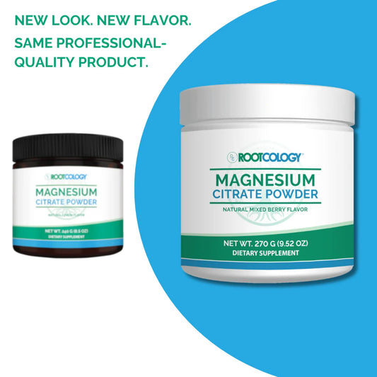 Rootcology Magnesium Citrate Powder Berry flavor tub
