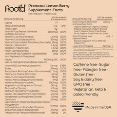 Root'd Prenatal Multivitamin Powder 24 packets for convenient daily planning