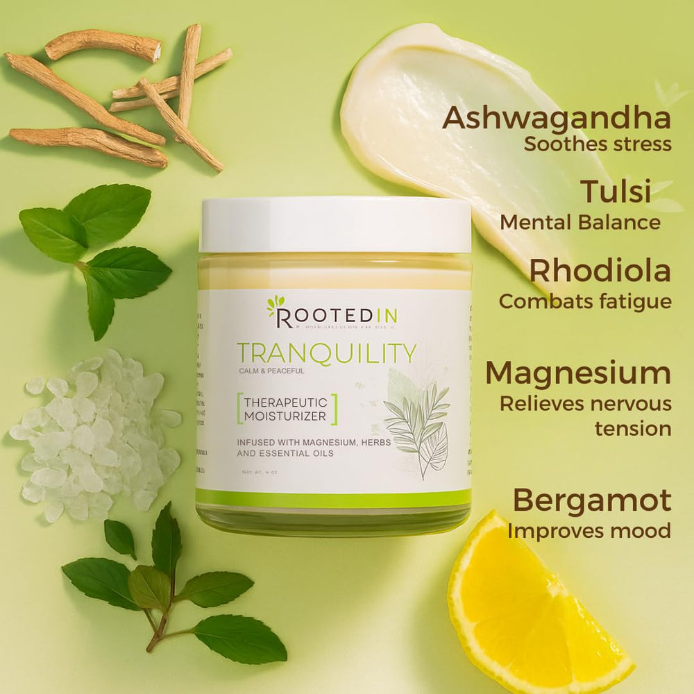 Rooted In Magnesium Cream pump-top used for quick application.