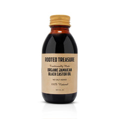 4oz bottle of Rooted Treasure Organic Jamaican Black Castor Oil