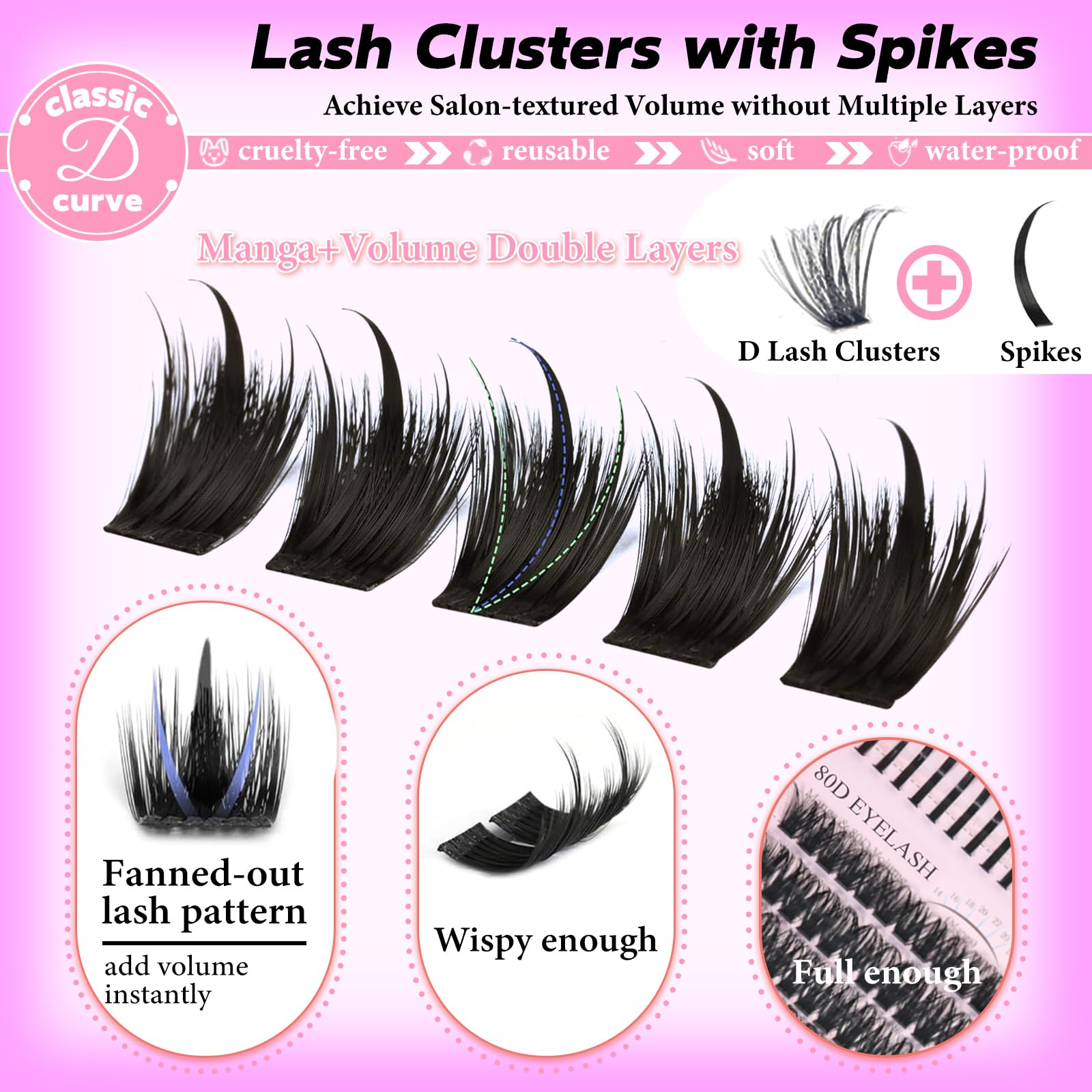 Rootoo fluffy wispy lash clusters with D curl for effortless glamour.