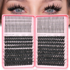 Rootoo lash clusters spikes closeup shows dense 120D-150D for dramatic lash look