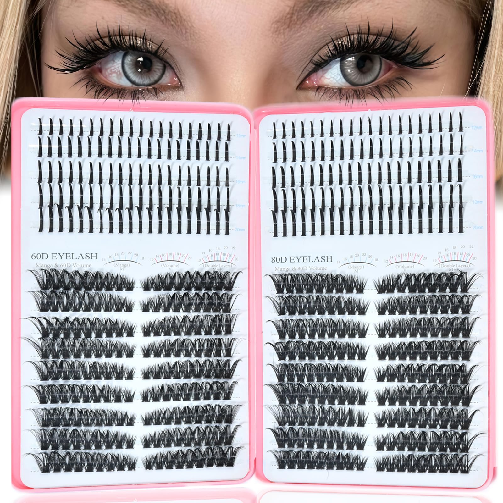 Rootoo lash clusters spikes 60D-80D for dramatic, fluffy daily lashes