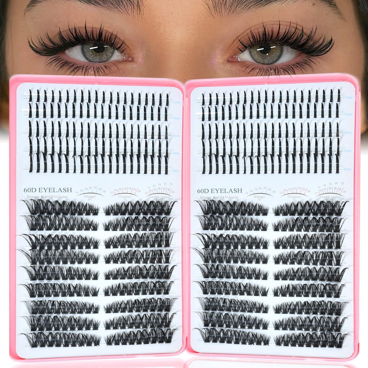 Rootoo lash clusters spikes 60D left right for fuller, natural-looking lashes.