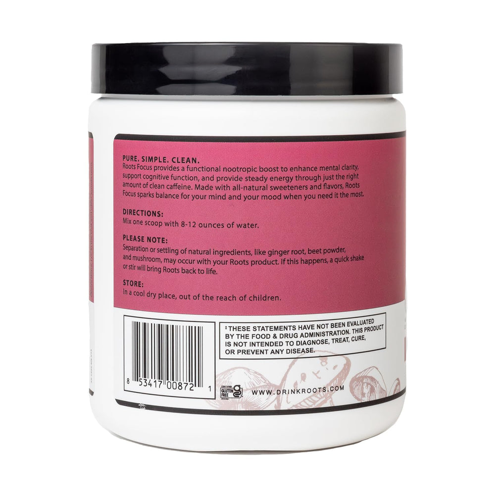 Product hero image showing Roots Focus serving scoop