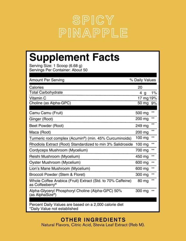 Packaging and label close-up of Roots Focus Nootropic Brain Supplement