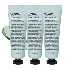 ROROBELL Wawa Toothpaste 3.53 fl.oz pack of 3 with peppermint flavor and wasabi