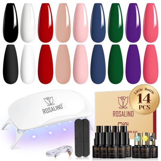 ROSALIND gel kit with 9 color swatches for easy shade matching at home