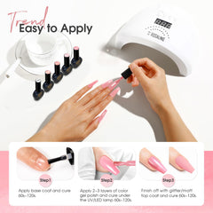 Rosalind Nail application steps illustrate easy layering and curing.