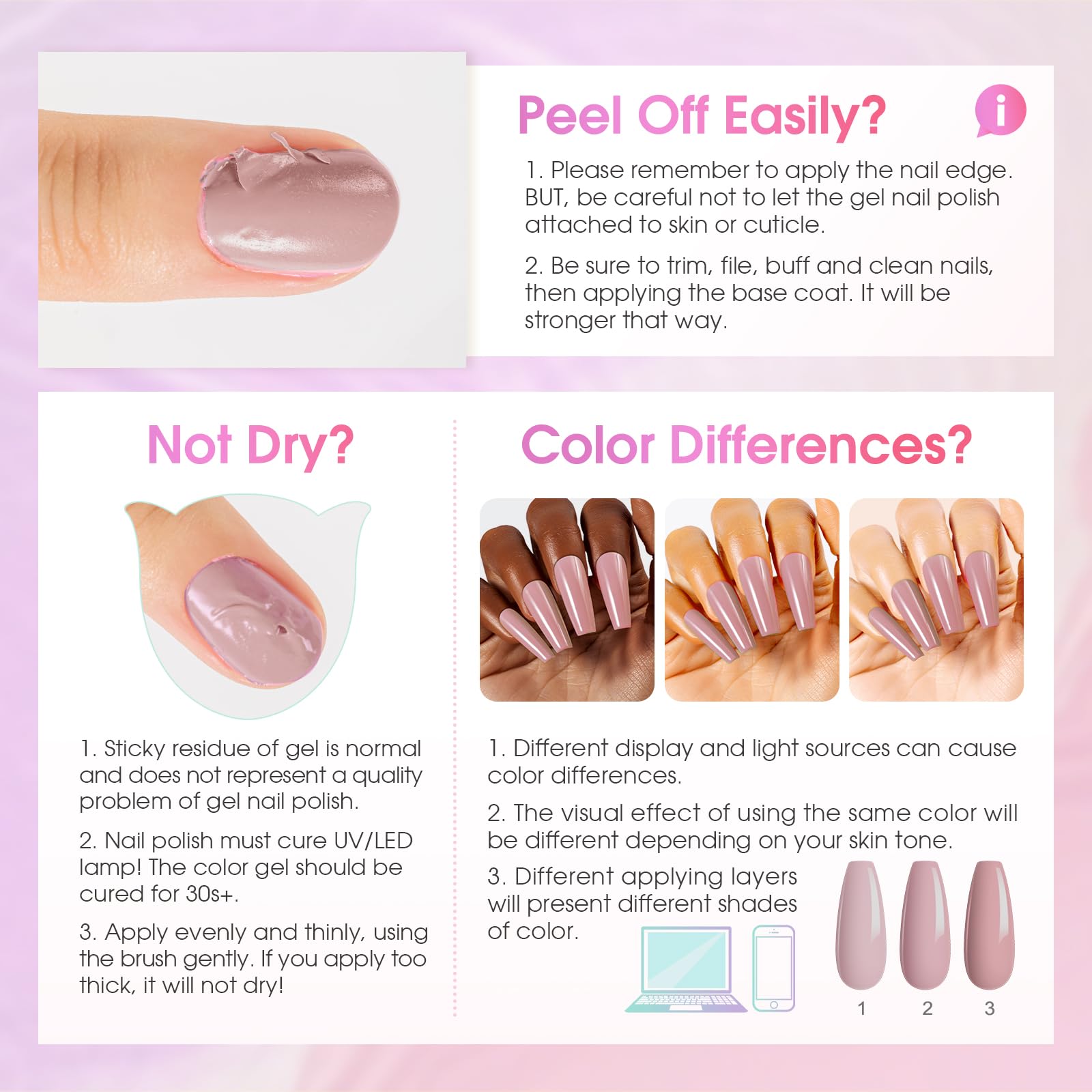 ROSALIND base and top coats sold separately for proper layering.