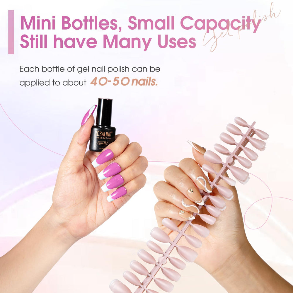 ROSALIND base and top coats glossy matte glitter bottles demonstrate versatile finishes.