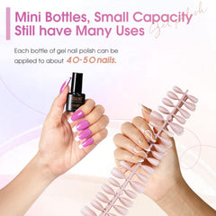 ROSALIND base and top coats glossy matte glitter bottles demonstrate versatile finishes.