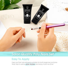 ROSALIND builder nails swatch demonstrates shapable gel for square or oval nails