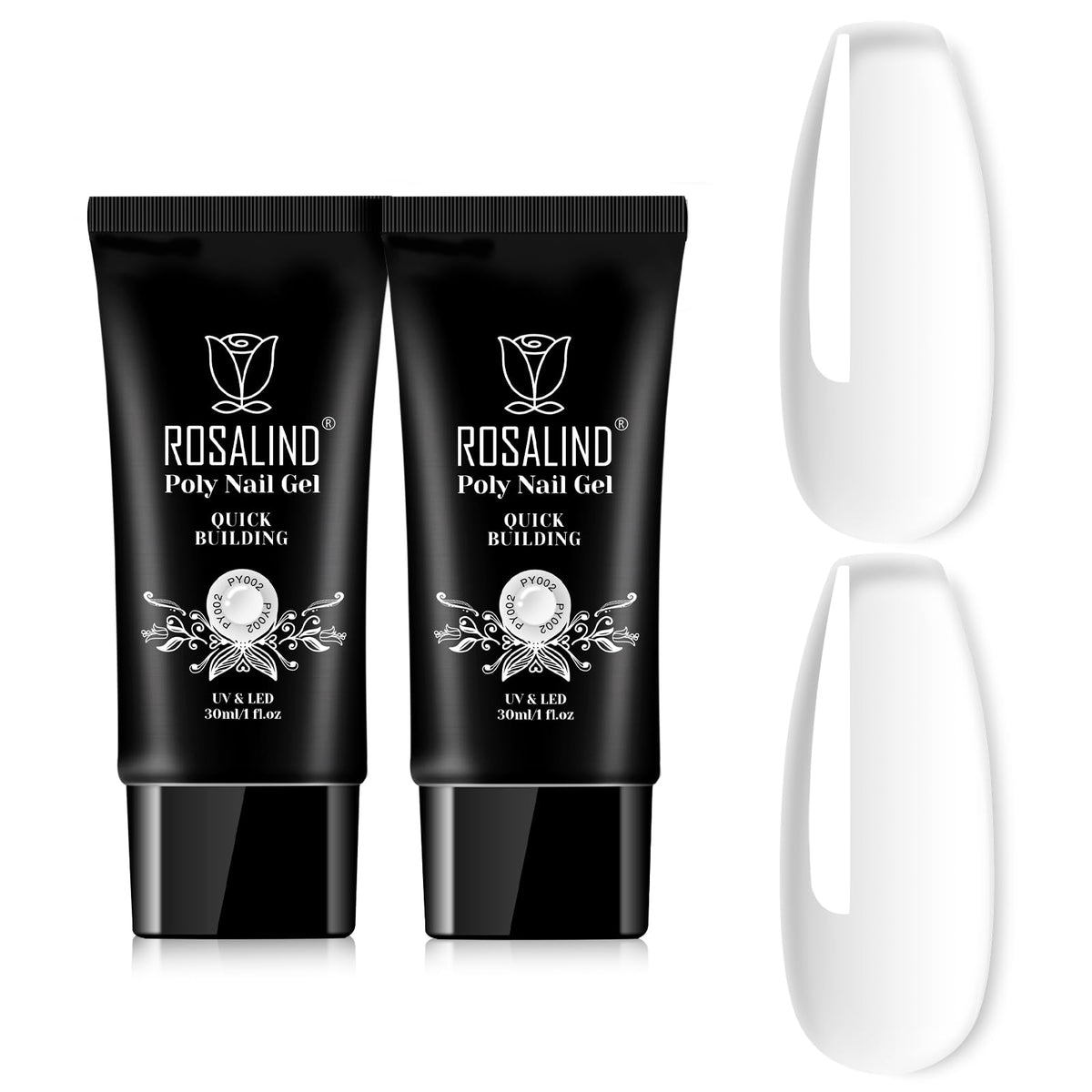 ROSALIND Clear Extension Gel bottle front shows transparent formula for natural-looking nails