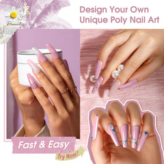 ROSALIND Dry flower nail design using purple gel for delicate inlays.
