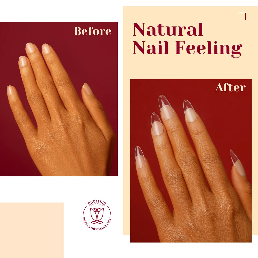 ROSALIND easy-to-use tips with thin-to-thick profile for natural fit.