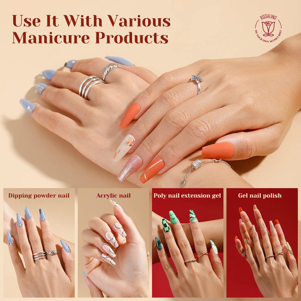 ROSALIND easy-to-use-nail-tips make trimming and applying quick and clean.
