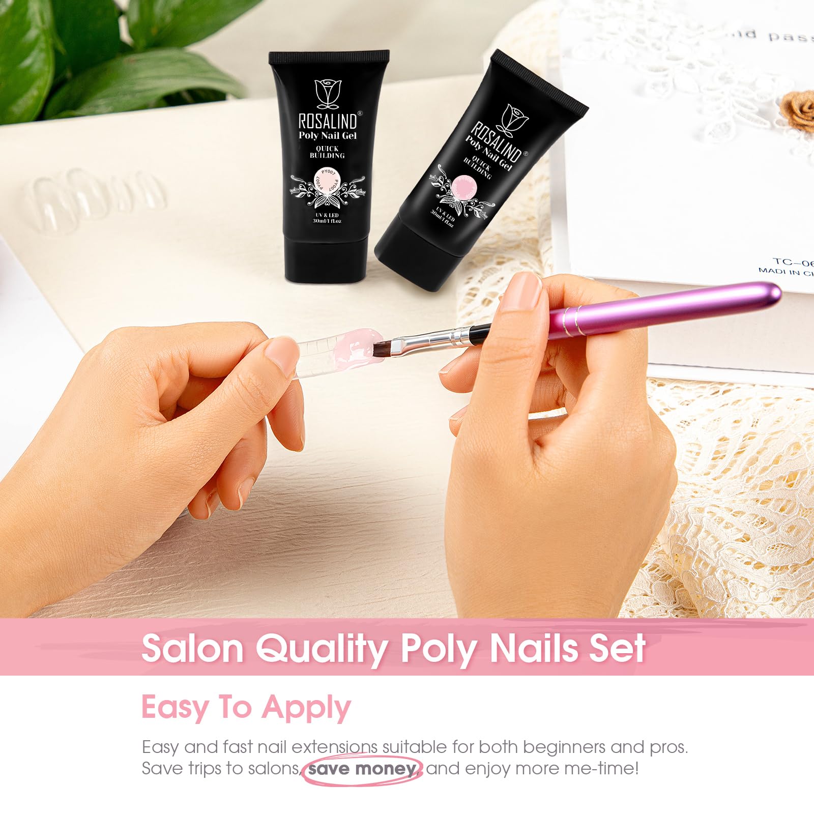 Creamy ROSALIND extension gel texture for easy control
