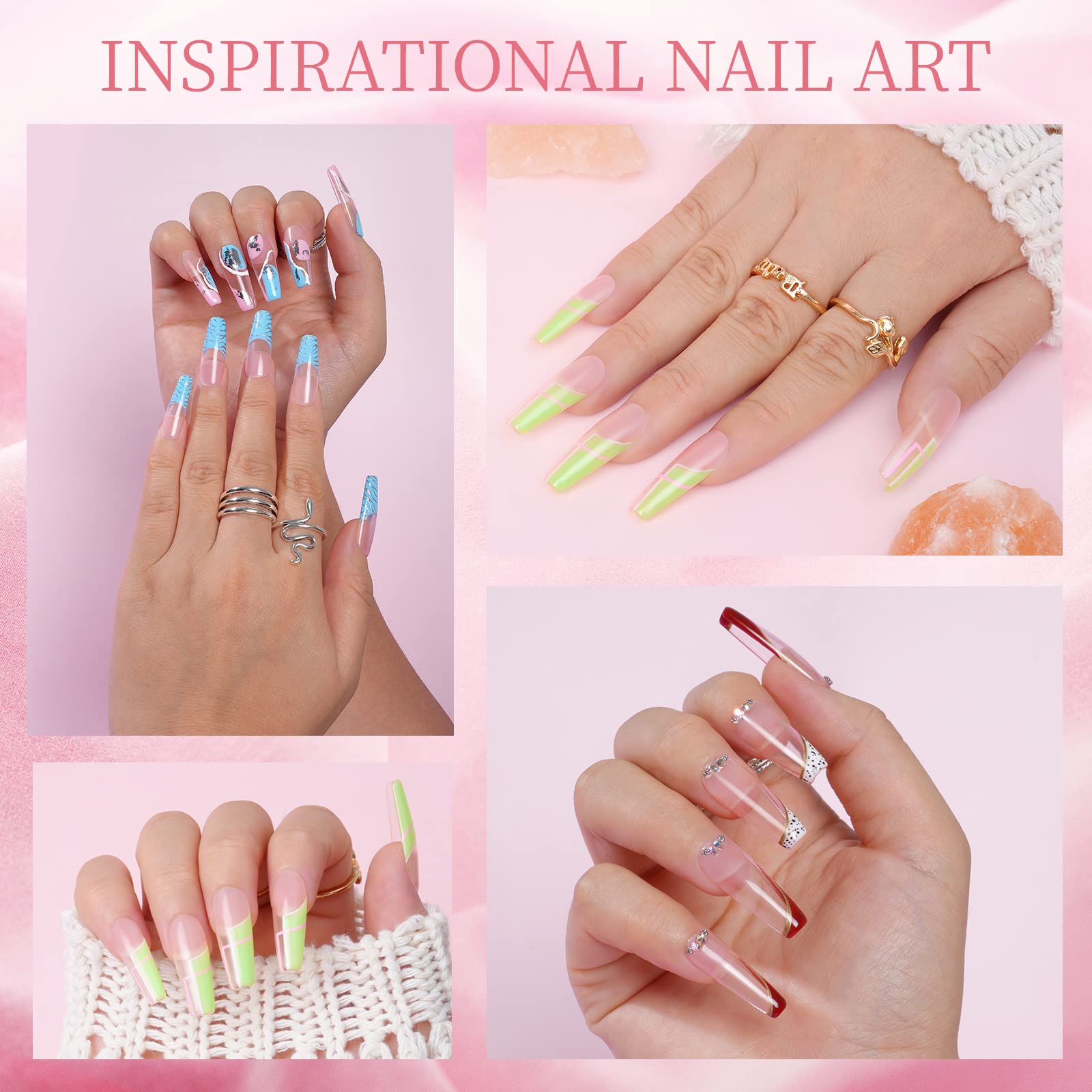 ROSALIND French nail extension with pink acrylic base for elegant tips
