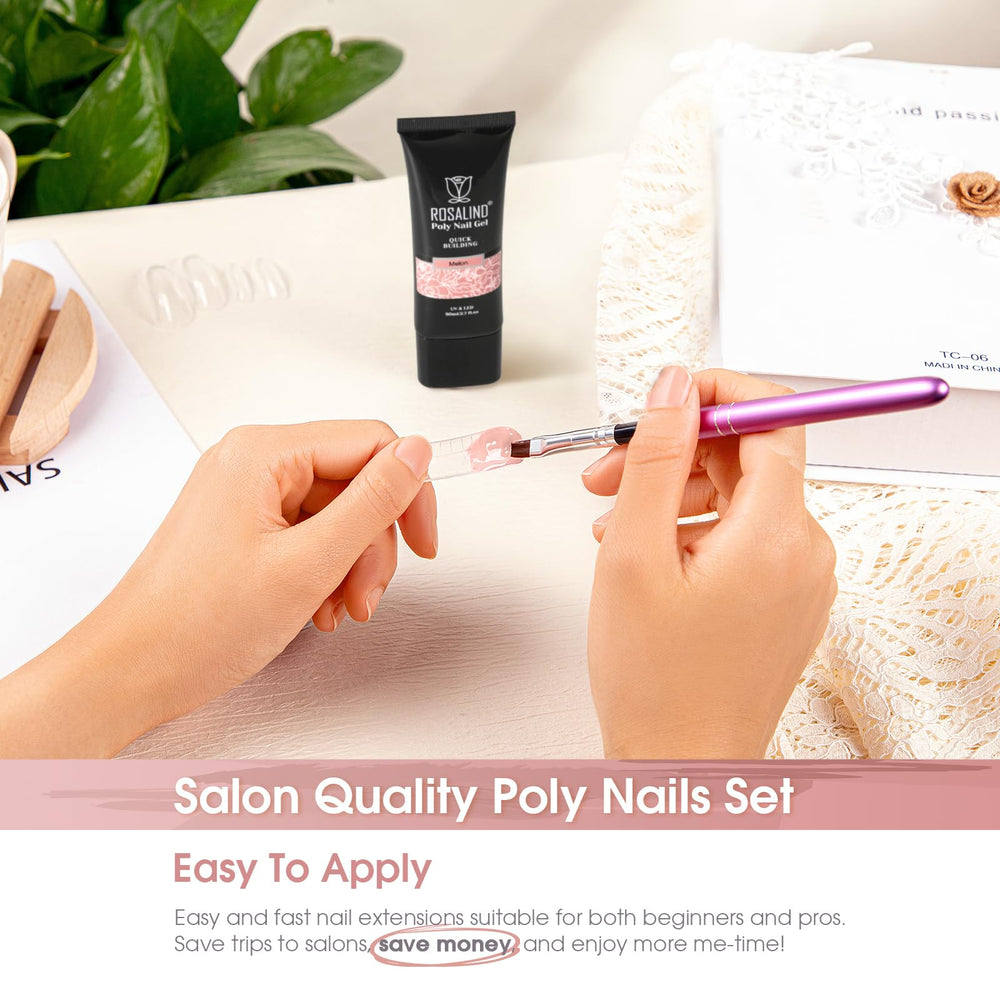 ROSALIND Nude Pink gel provides a lightweight feel while maintaining length and smooth surface