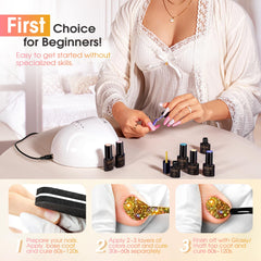 ROSALIND Top coat application emphasizes glossy finish and protection.