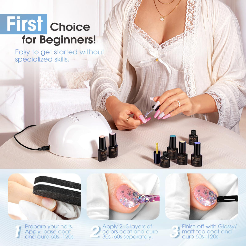 Rosalind Glitter Sequins Gel Polish removal using acetone method for safe removal