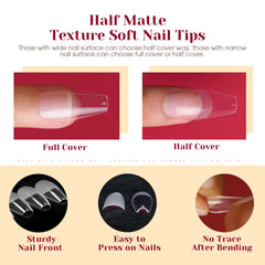 ROSALIND nail-art-ready-half-matte-coffin-nail-tips enable stylish DIY designs.