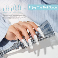 ROSALIND nail extension gel applied for smooth, neat lengths.