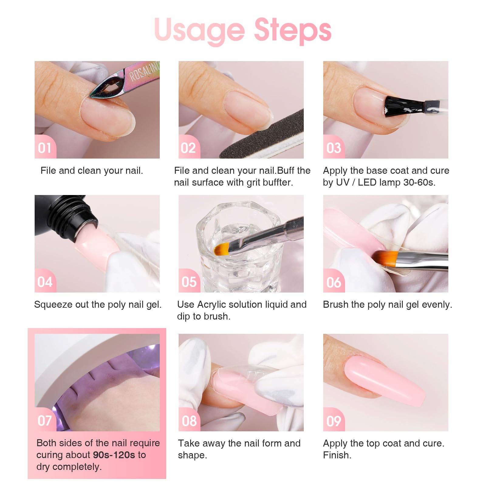Long-lasting ROSALIND gel wear with proper prep on nails