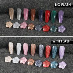 ROSALIND nails glitter application swatch demonstrates color depth and smooth coverage.
