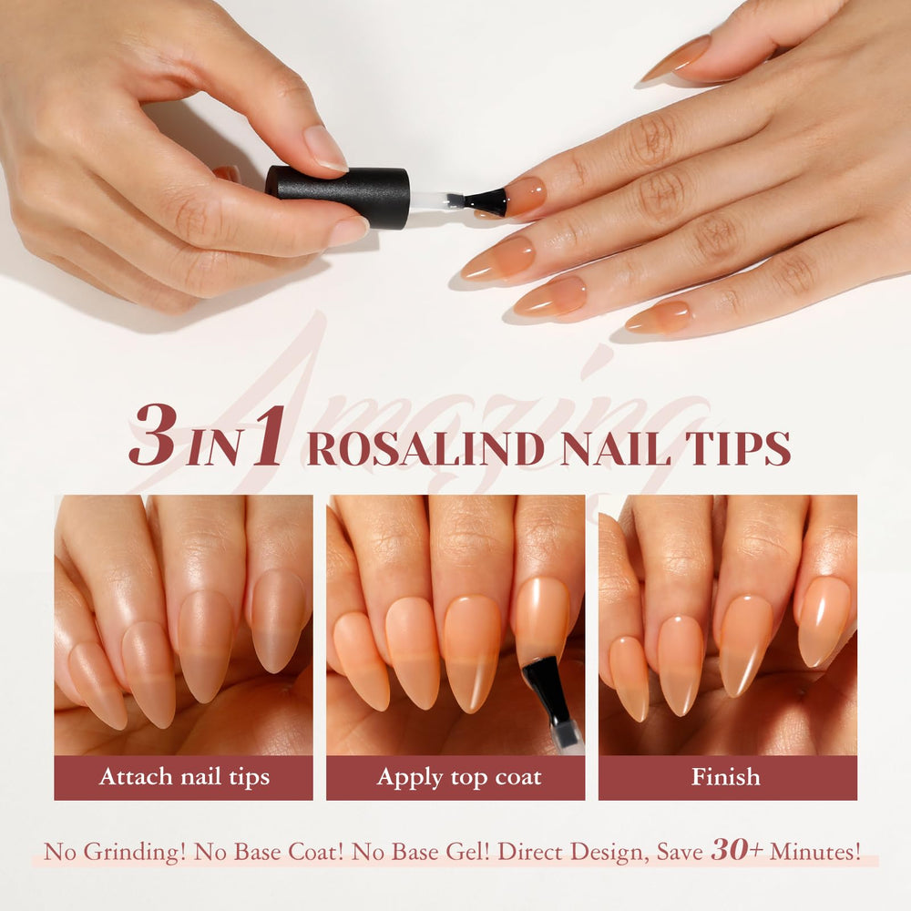 ROSALIND soft PMMA tips return to shape after bending for natural look