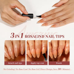 ROSALIND soft PMMA tips return to shape after bending for natural look