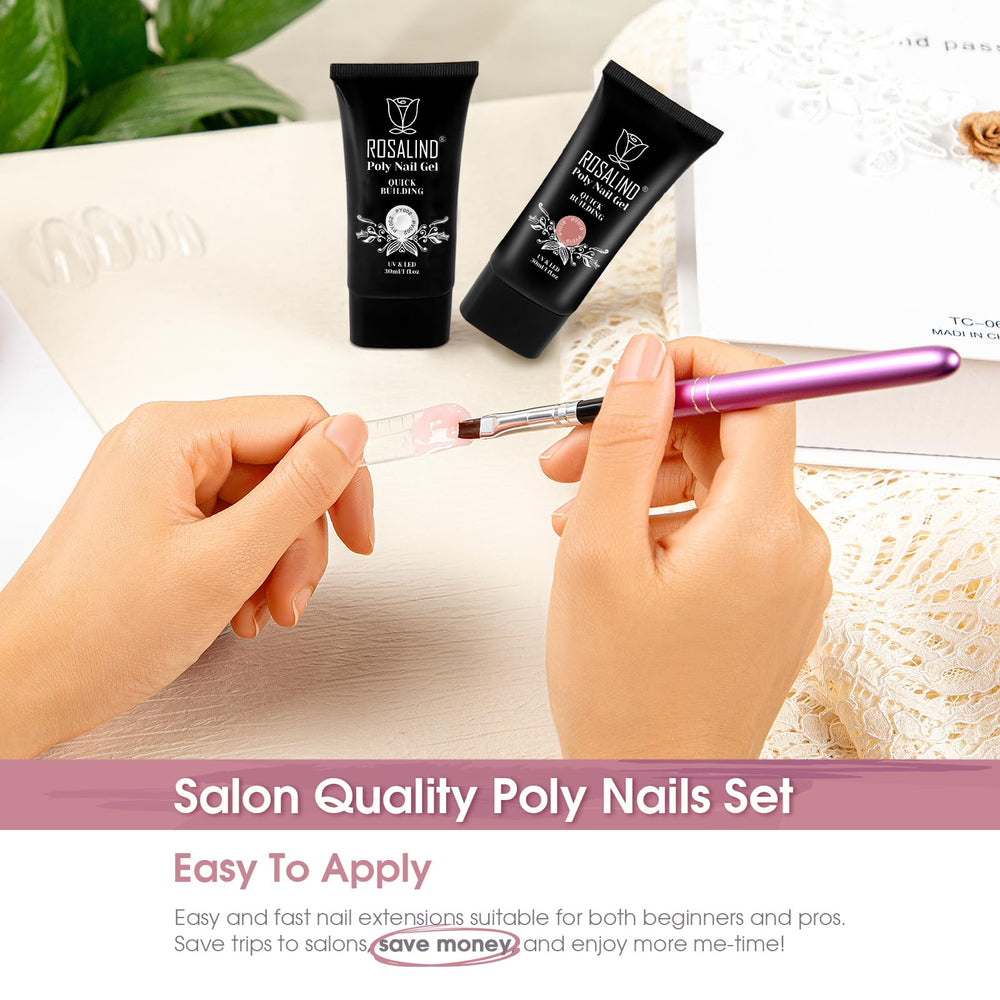 ROSALIND Nude&Clear gel with dry flowers nails for subtle, nature-inspired accents