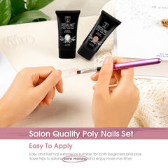 ROSALIND Nude&Clear gel with dry flowers nails for subtle, nature-inspired accents