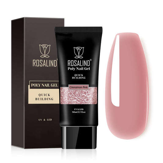 ROSALIND nude pink poly extension gel packaging with 80 ml bottle for at-home use