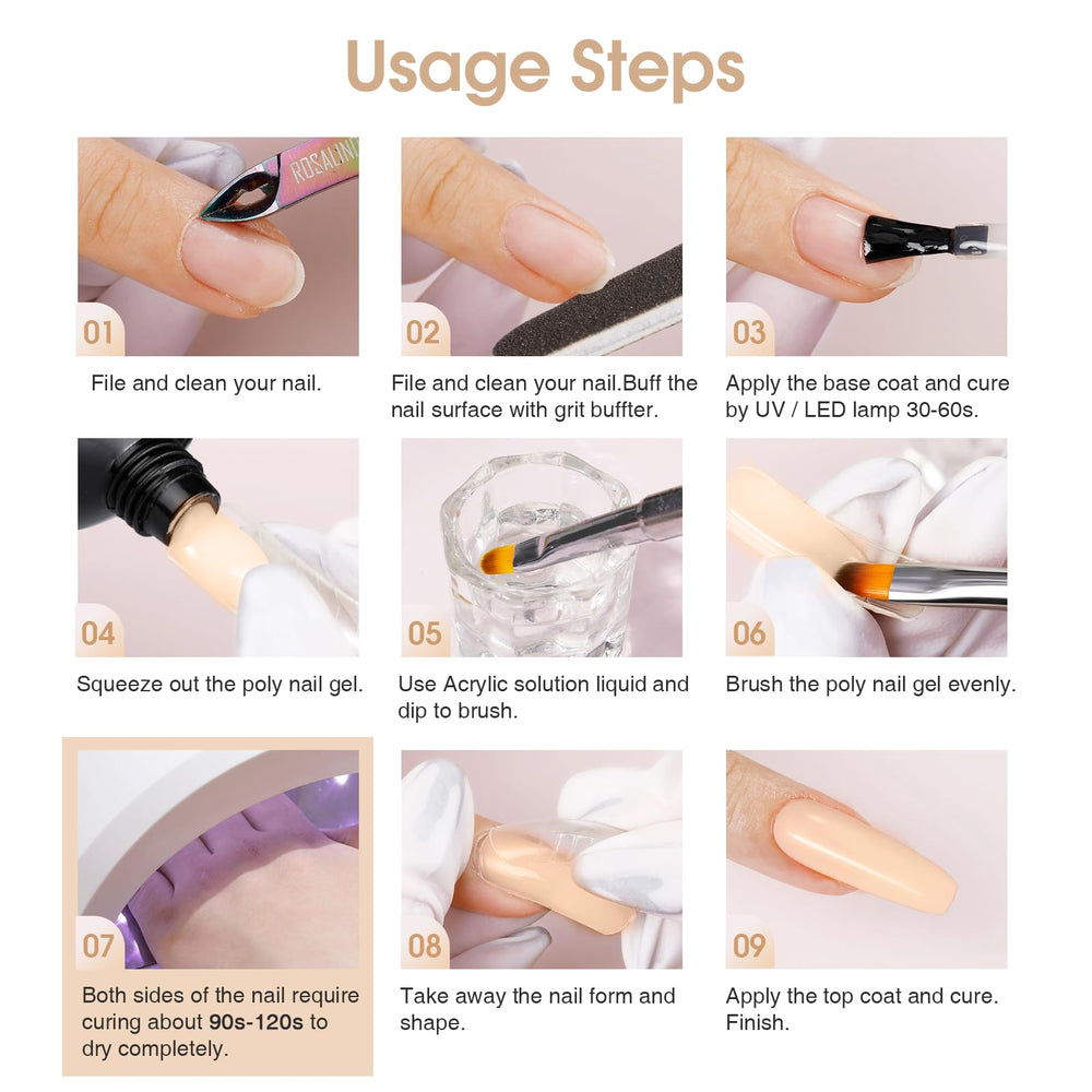 Removal using a nail drill with ROSALIND Nude Poly Nail Gel.