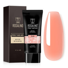ROSALIND peach nude poly gel bottle 80ml for durable nail extensions.