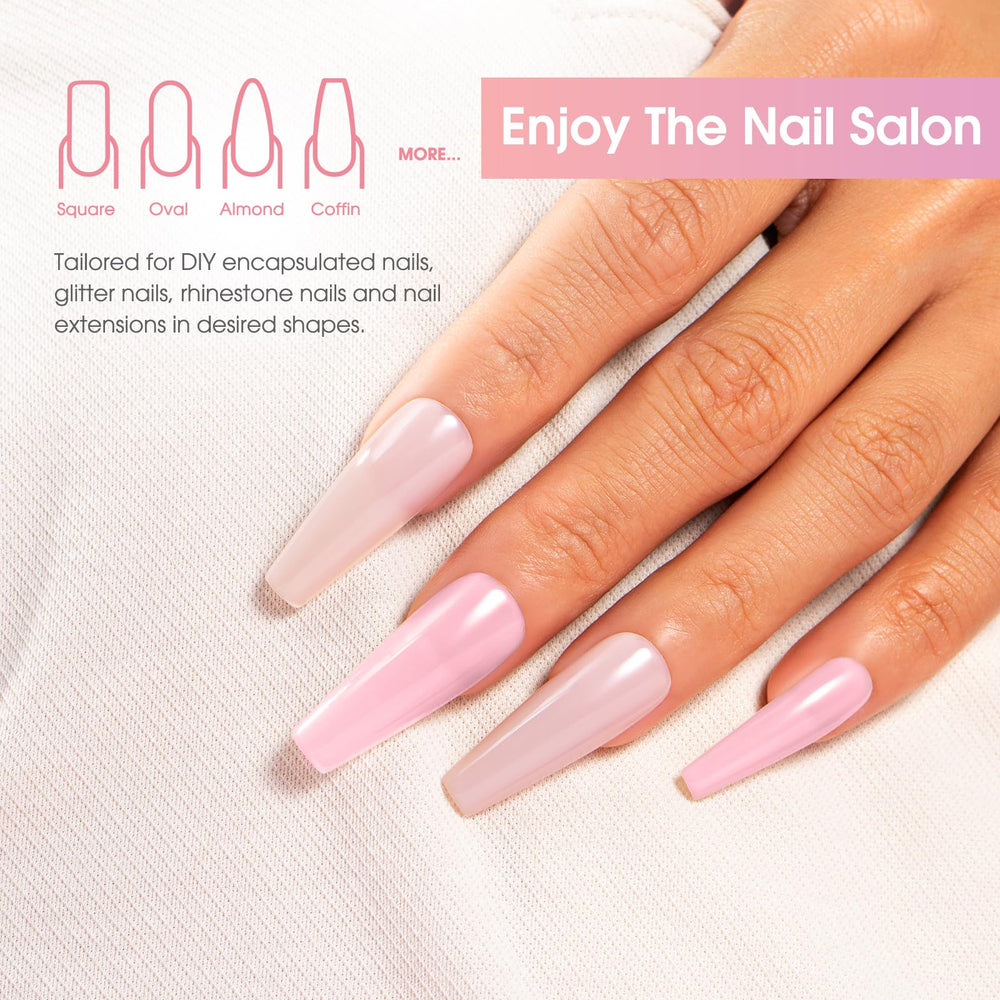 ROSALIND pearl pink extension gel swatch with shimmer for nail art