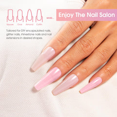 ROSALIND pearl pink extension gel swatch with shimmer for nail art