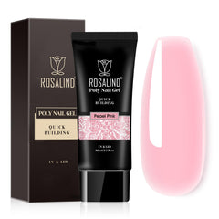 ROSALIND Pearl Pink Poly Nail Gel 80 ml bottle for versatile nail art.
