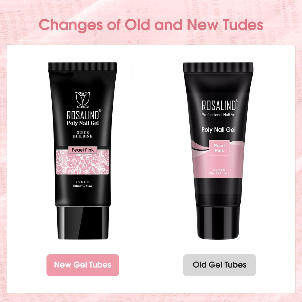 ROSALIND Pearl Pink Poly Nail Gel application shows smooth consistency for durable results.