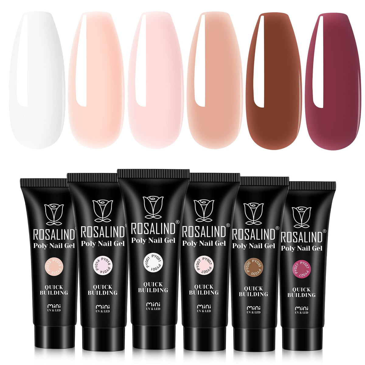 ROSALIND poly nail gel color swatches for quick planning.