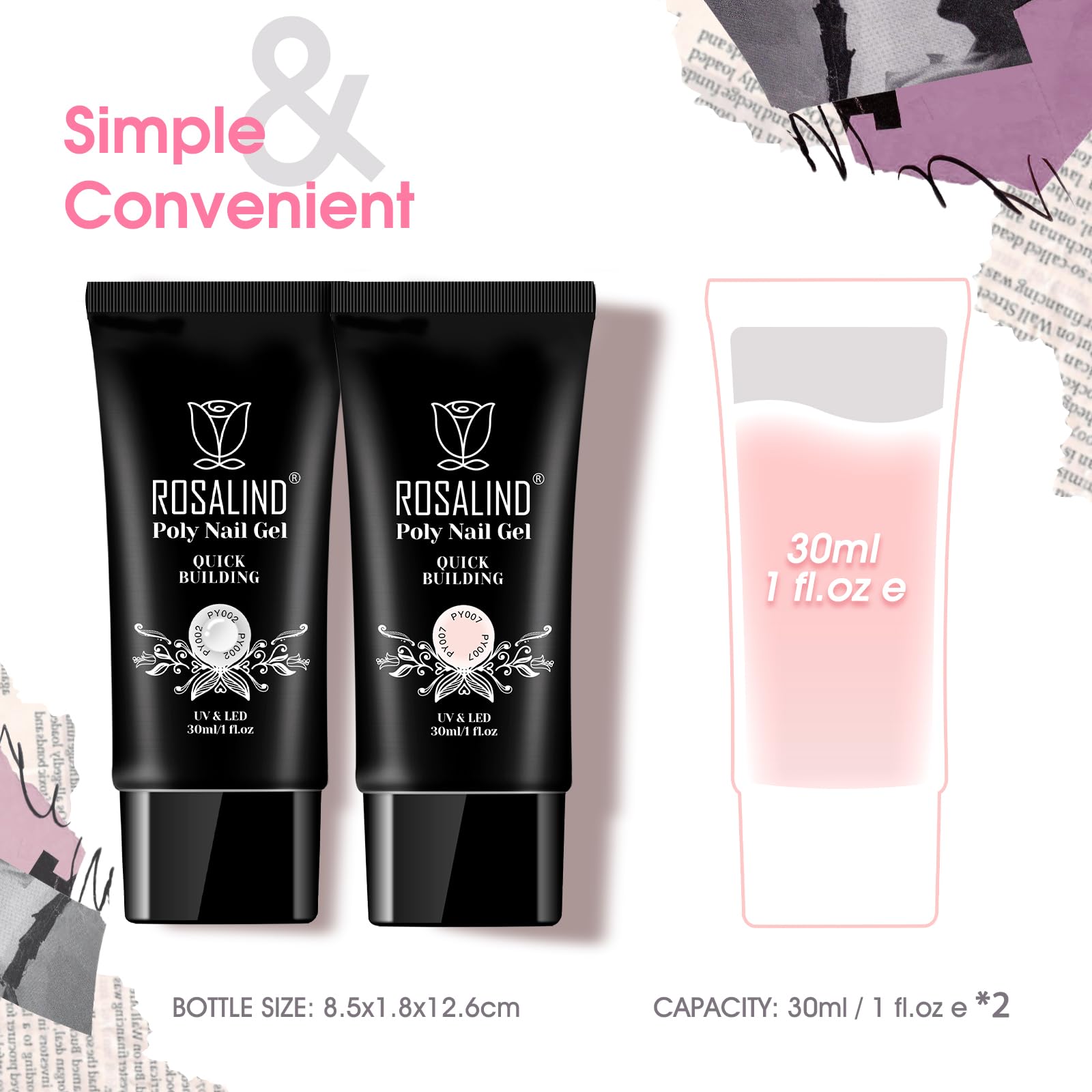 Rosalind professional-grade gel set supports easy at-home nail extensions