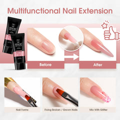 ROSALIND Rose Pink poly gel durability test on sample nails