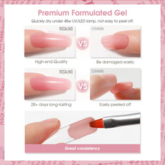 ROSALIND RosePink&White poly gel provides lightweight natural-looking length