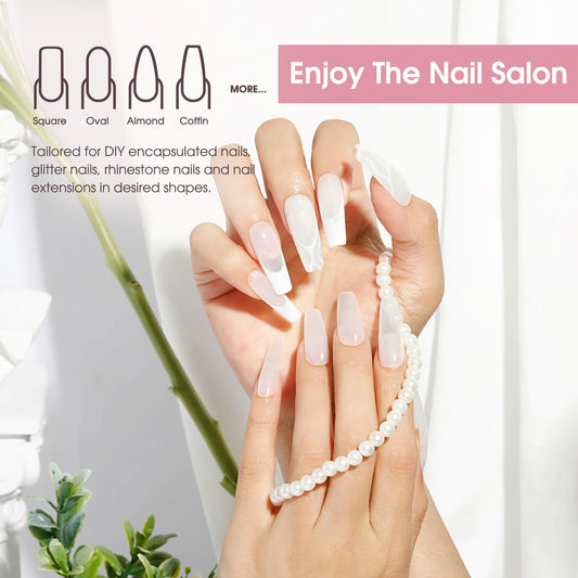 ROSALIND RosePink&White poly gel used for dry flower nail art