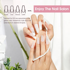 ROSALIND RosePink&White poly gel used for dry flower nail art