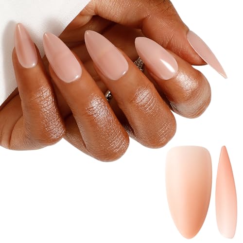 ROSALIND at-home manicure with soft pink almond nude tips