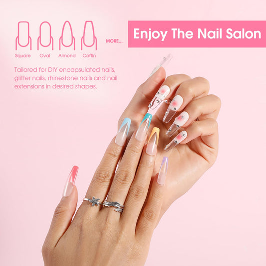 Rosalind soft pink clear gel swatch showing easy-to-control consistency