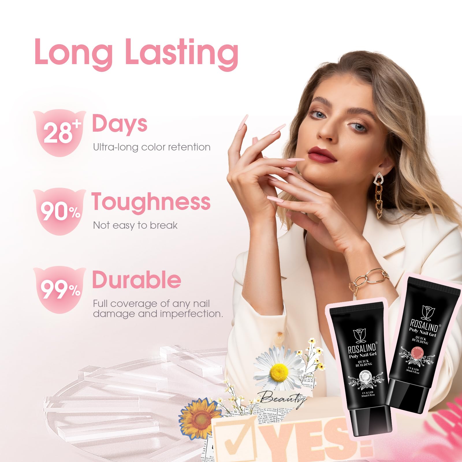 ROSALIND UV-LED lamp curing setup ensures proper nail gel cure
